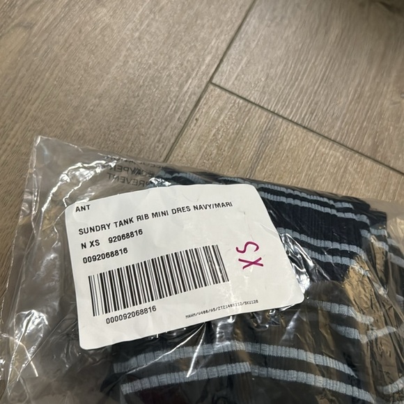 NWT! Anthropologie Sundry Navy Tank Rib Mini Dress ⚽️🟢 - Picture 5 of 7